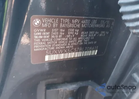 2011 BMW X3 xDrive28I from USA, damaged, VIN 5UXWX5C57BL708613